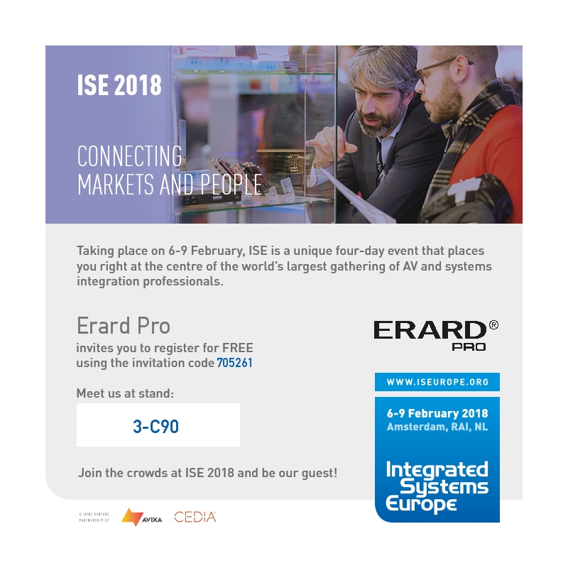 ISE Amsterdam 2018 - Free registration with ERARD PRO